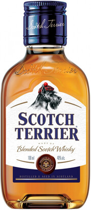 На фото изображение Scotch Terrier Blended, 0.1 L (Скотч Терьер Купажированный в маленьких бутылках объемом 0.1 литра)