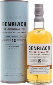 На фото изображение Benriach The Original Ten, in tube, 0.7 L (Бенриах Ориджинал Тэн, в тубе в бутылках объемом 0.7 литра)