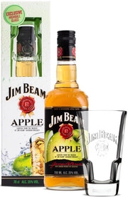 Jim Beam Apple, gift box with glass, 0.7 L