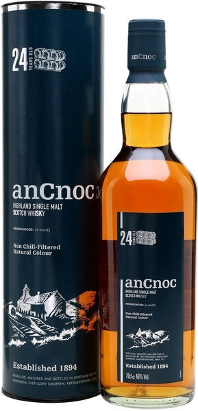 Виски «An Cnoc» 24 Years Old, в тубе, 0.7 л — купить виски «А Нок