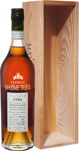 Maxime Trijol Fins Bois AOC, 1986, wooden box, 0.7 л