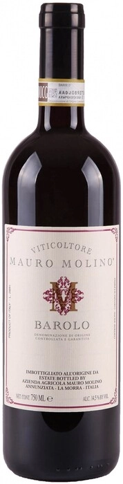 На фото изображение Mauro Molino, Barolo DOCG, 2014, 0.75 L (Мауро Молино, Бароло, 2014 объемом 0.75 литра)