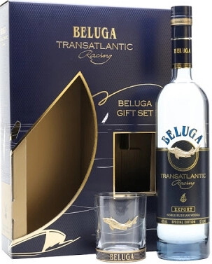 【BELUGA】TRANSATLANTIC Racing ウォッカ　グラス付き Водка «Beluga» Transatlantic Racing, в подарочной коробке with