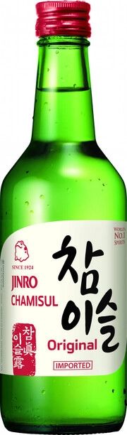 На фото изображение Hitejinro, Chamisul Original Soju, 0.36 L (Хайтджинро, Чамисул Ориджинл Соджу объемом 0.36 литра)