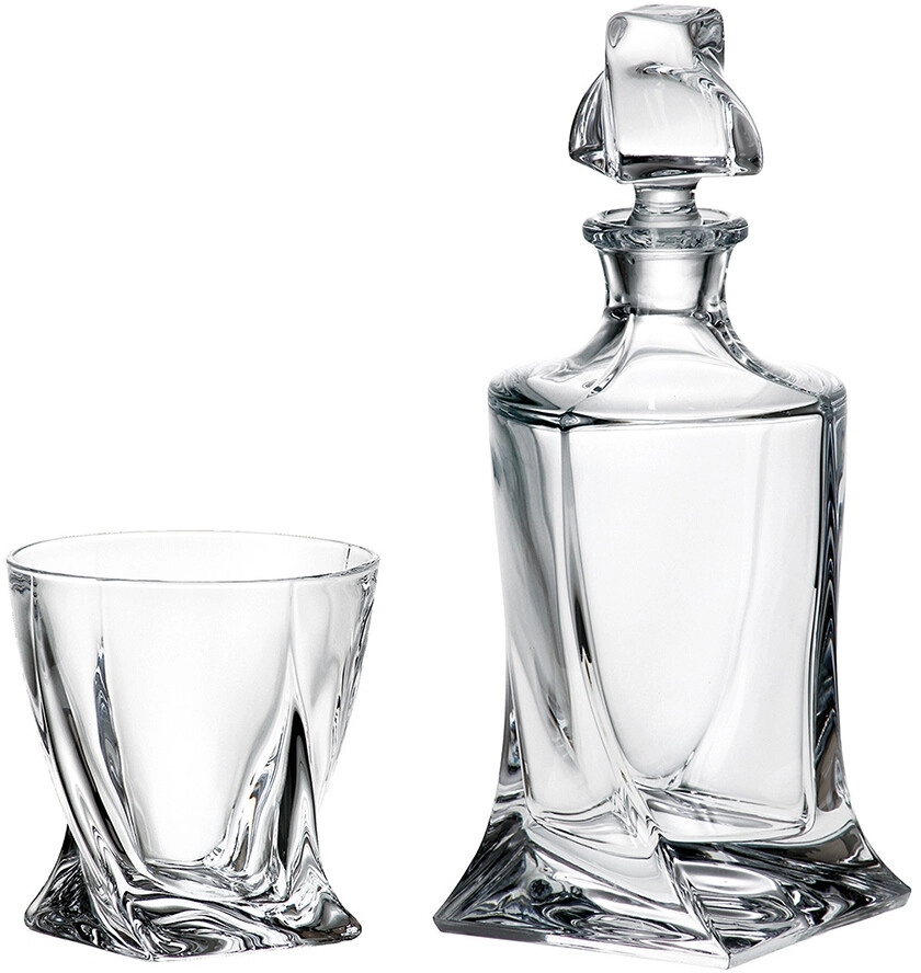 Бокалы и декантеры Crystalite Bohemia, Quadro Whisky, Set of 7 pcs —  купить бокалы и декантеры Кристалит Богемия, Куадро Набор для виски, 7  шт. – цена 15689 руб, отзывы в Winestyle