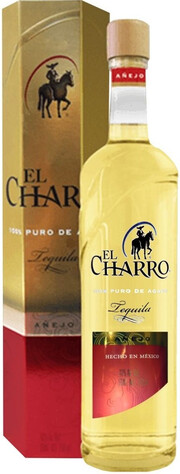 In the photo image El Charro Anejo, gift box, 0.75 L