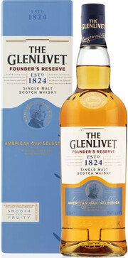 На фото изображение The Glenlivet Founders Reserve, gift box, 0.5 L (Гленливет Фаундерс Резерв, в подарочной коробке в бутылках объемом 0.5 литра)