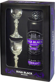 Riga Black Balsam Currant, gift box with 2 glass, 0.5 л