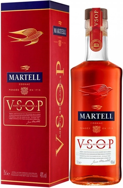 Cognac Martell VSOP Aged in Red Barrels, gift box, 350 ml Martell