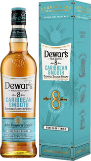 In the photo image Dewars Caribbean Smooth 8 Years Old, gift box, 0.7 L