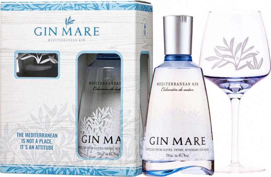 Gin Gin Mare, gift box with glass, 700 ml Gin Mare, gift box with glass –  price, reviews