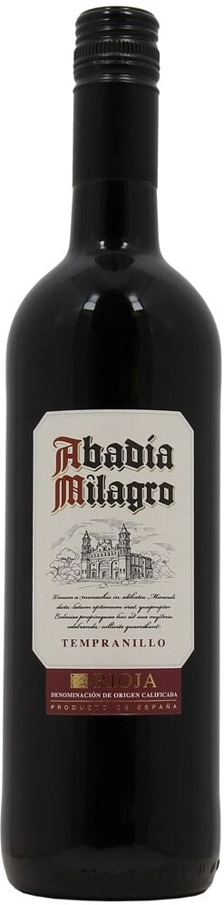 Wine Abadia Milagro Tempranillo, Rioja DOC, 750 ml Abadia Milagro  Tempranillo, Rioja DOC – price, reviews