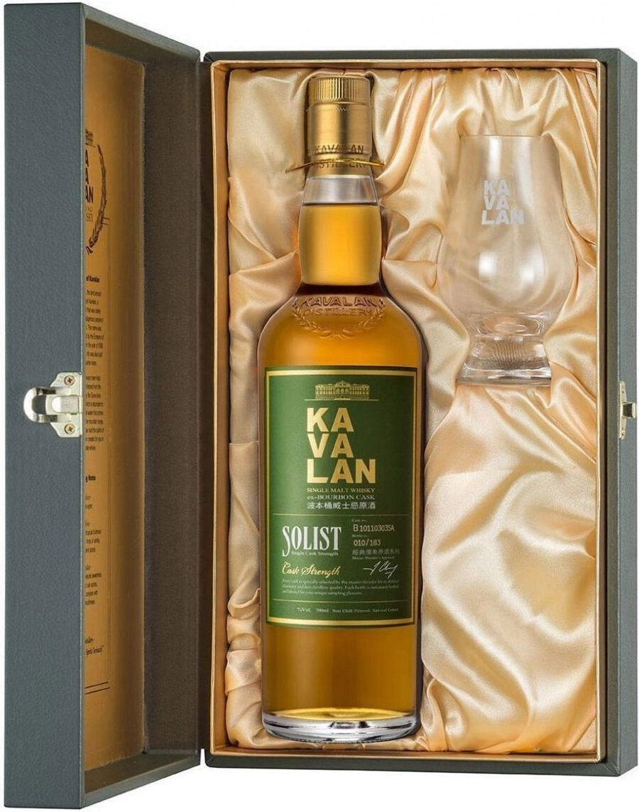 Whisky Kavalan, Solist Ex-Bourbon Cask (58,6%), gift box with