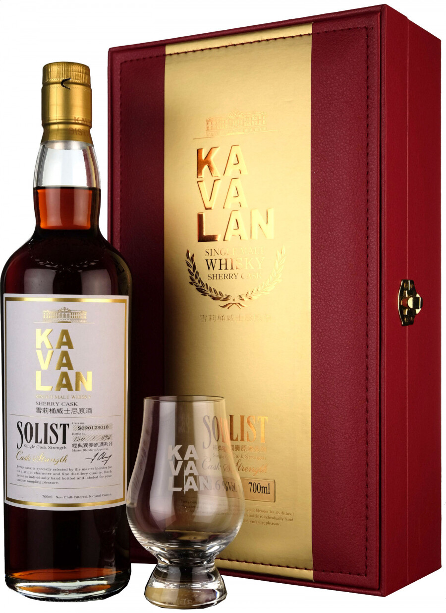 Whisky Kavalan, Solist Sherry Cask (59,4%), gift box with glass