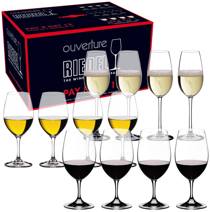 Riedel Ouverture Pay 8, Get 12 Wine Glasses Gift Pack