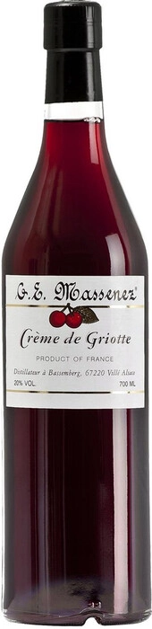 На фото изображение Massenez, Creme de Griotte, 0.7 L (Массенез, Крем де Гриот (Вишня) объемом 0.7 литра)