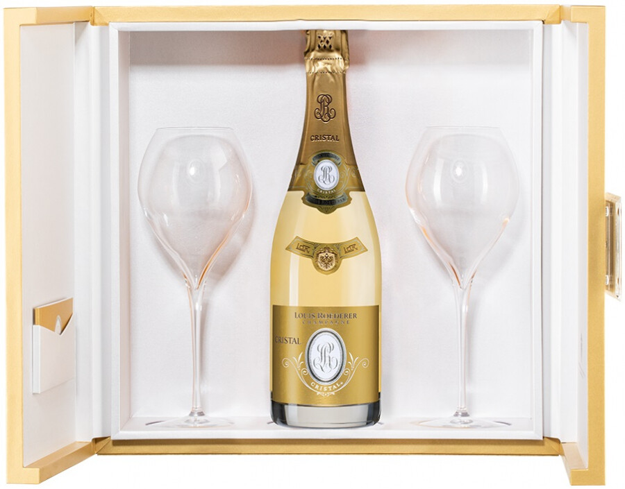CRISTAL LOUIS ROEDERER Champagne Cufflinks in Branded Giftbox 