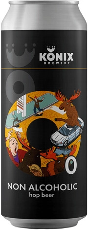 Суреттегі сурет Konix Brewery, Moose, Just Moose Non Alcoholic, in can, 0.45 L