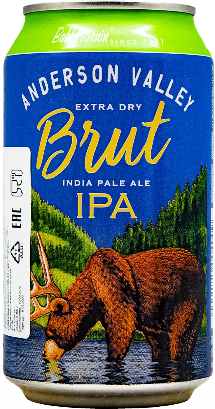 Пиво Anderson Valley, Brut IPA, in can, 0.355 л — купить пиво Андерсон  Валлей, Брют ИПА, в жестяной банке, 355 мл – цена 1304 тг, отзывы в  Winestyle Казахстан