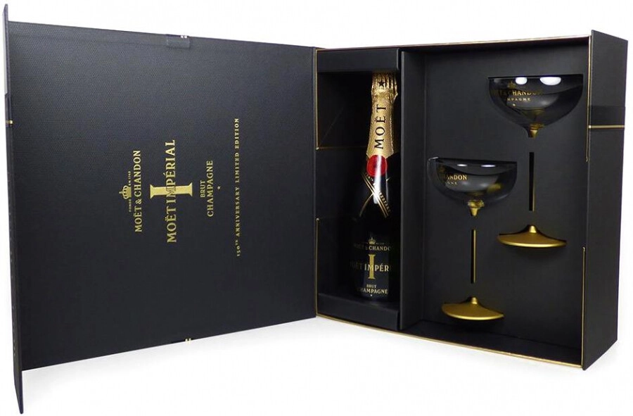 Set Moet & Chandon, Brut Imperial, Edition 150th Anniversary, gift