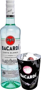 Bacardi Carta Blanca, with luminous glass, 0.7 л