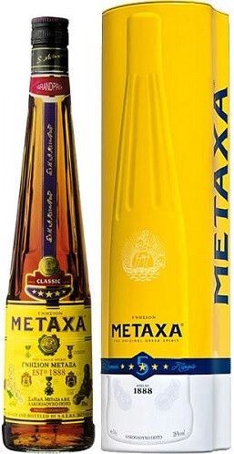 Бренди «Metaxa» 5*, в металлической коробке, 0.7 л — купить бренди