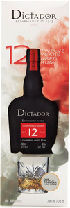 Dictador 12 Years Old, gift box with 1 glass, 0.7 л