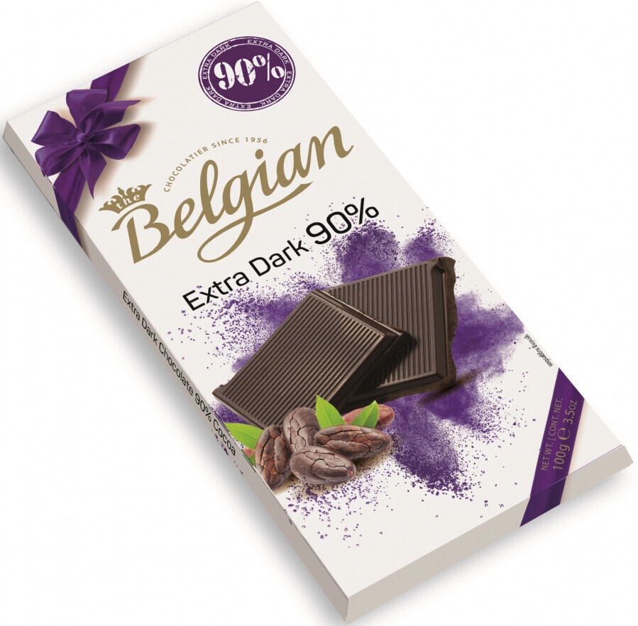 Шоколад The Belgian, Extra Dark Chocolate, 90% Cocoa — купить шоколад  Бельгиан, Горький Шоколад, 90% Какао – цена 308 руб, отзывы в Winestyle