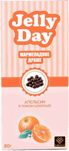 Libertad, Jelly Day Marmalade Dragee Orange in Dark Chocolate, 80 g