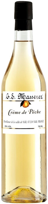 На фото изображение Massenez, Creme de Peche, 0.7 L (Массенез, Крем Персик объемом 0.7 литра)