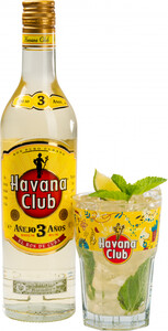 Havana Club Anejo 3 Anos, with glass, 0.7 л