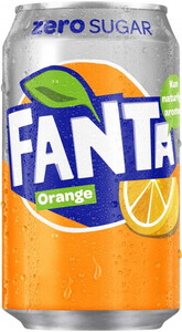 Fanta Orange Zero (Denmark), in can, 0.33 L