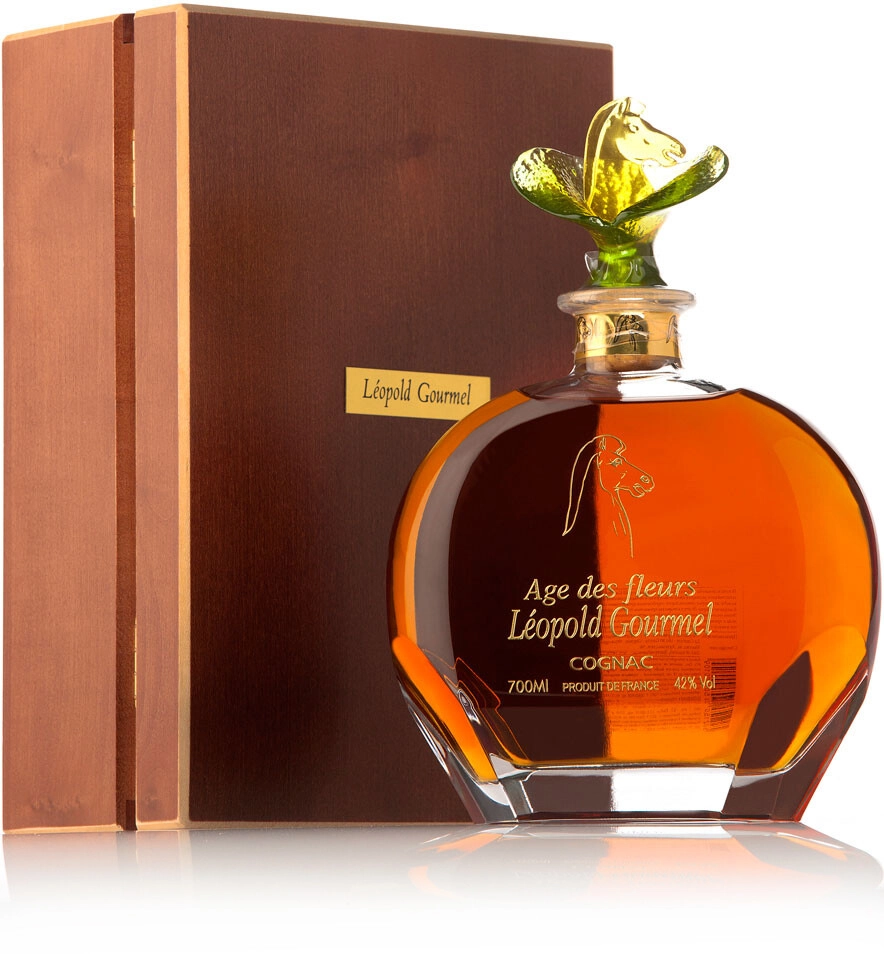 Cognac Leopold Gourmel, Age Des Fleurs, Carafe & oak box, 700 ml