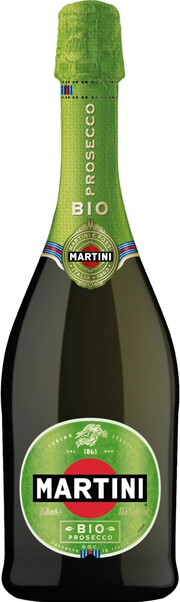 На фото изображение Martini BIO Prosecco DOC, 0.75 L (Мартини БИО Просекко объемом 0.75 литра)