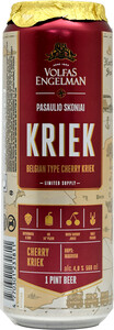Лёгкое пиво Volfas Engelman, Kriek, in can, 568 мл