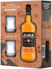Isle Of Jura 10 Years Old, gift box with 2 glasses