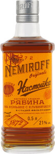 Ликер Немирофф, Рябина на коньяке с клубничкой, настойка сладкая, 0.5 л