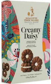 Biscotti Tsoungari, Creamy Daisy Vanilla Cream Biscuits, 170 g