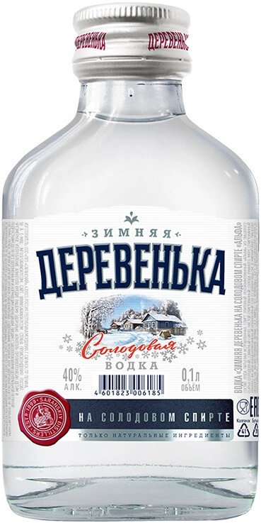 Водка "Zimnyaya derevenka", 0.1 л — купить водку "Зимняя деревенька", фляжка, 100 мл – цена 97 руб, отзывы в Winestyle