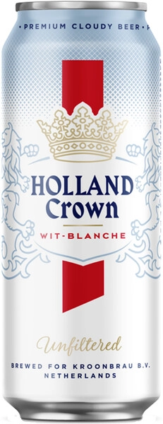 Пиво "Holland Crown" Wit-Blanche, in can, 0.5 л — купить пиво "Холланд Краун" Вит-Бланш, в жестяной банке, 500 мл — цена 249 руб, отзывы в Winestyle