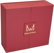 Gift Box for 1 Bottle and 2 Glasses, burgundy
