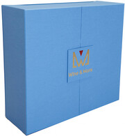Gift Box for 1 Bottle and 2 Glasses, blue