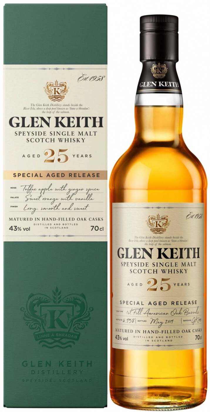 Whisky Glen Keith 25 Years Old, gift box, 700 ml Glen Keith 25