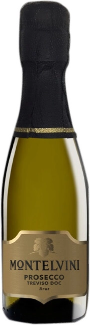 На фото изображение Montelvini, Prosecco Treviso DOC Brut, 2019, 0.2 L (Монтельвини, Просекко Тревизо Брют, 2019 объемом 0.2 литра)