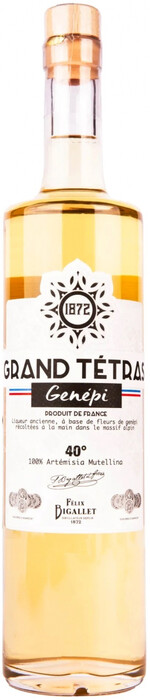 На фото изображение Bigallet, Le Grand Tetras Genepi, 0.7 L (Бигалле, Гран Тетрас Женепи объемом 0.7 литра)