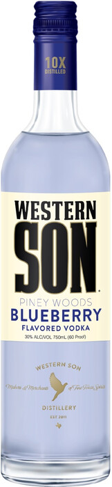 На фото изображение Western Son Blueberry, 0.75 L (Вестерн Сан Черника объемом 0.75 литра)