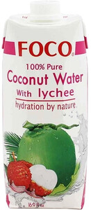 FOCO Coconut Water with Lychee, 0.33 L