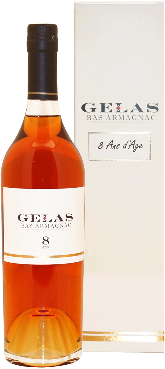 Armagnac Gelas, Bas Armagnac 8 ans, gift box, 700 ml Gelas, Bas