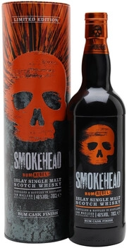 На фото изображение Smokehead Rum Rebel, in tube, 0.7 L (Смоукхед Ром Ребэл, в тубе в бутылках объемом 0.7 литра)