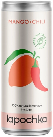 На фото изображение Lapochka Mango + Chili, in can, 0.33 L (Лапочка Манго + Чили, в жестяной банке объемом 0.33 литра)